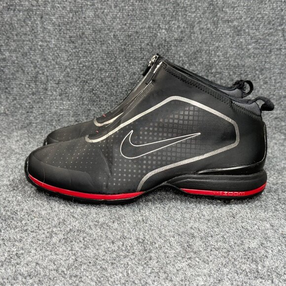 Nike Zoom Brandon Golf‎ Shoes Men\'s Size 9 Black Red Lace Up Zipper Athletic main image 4